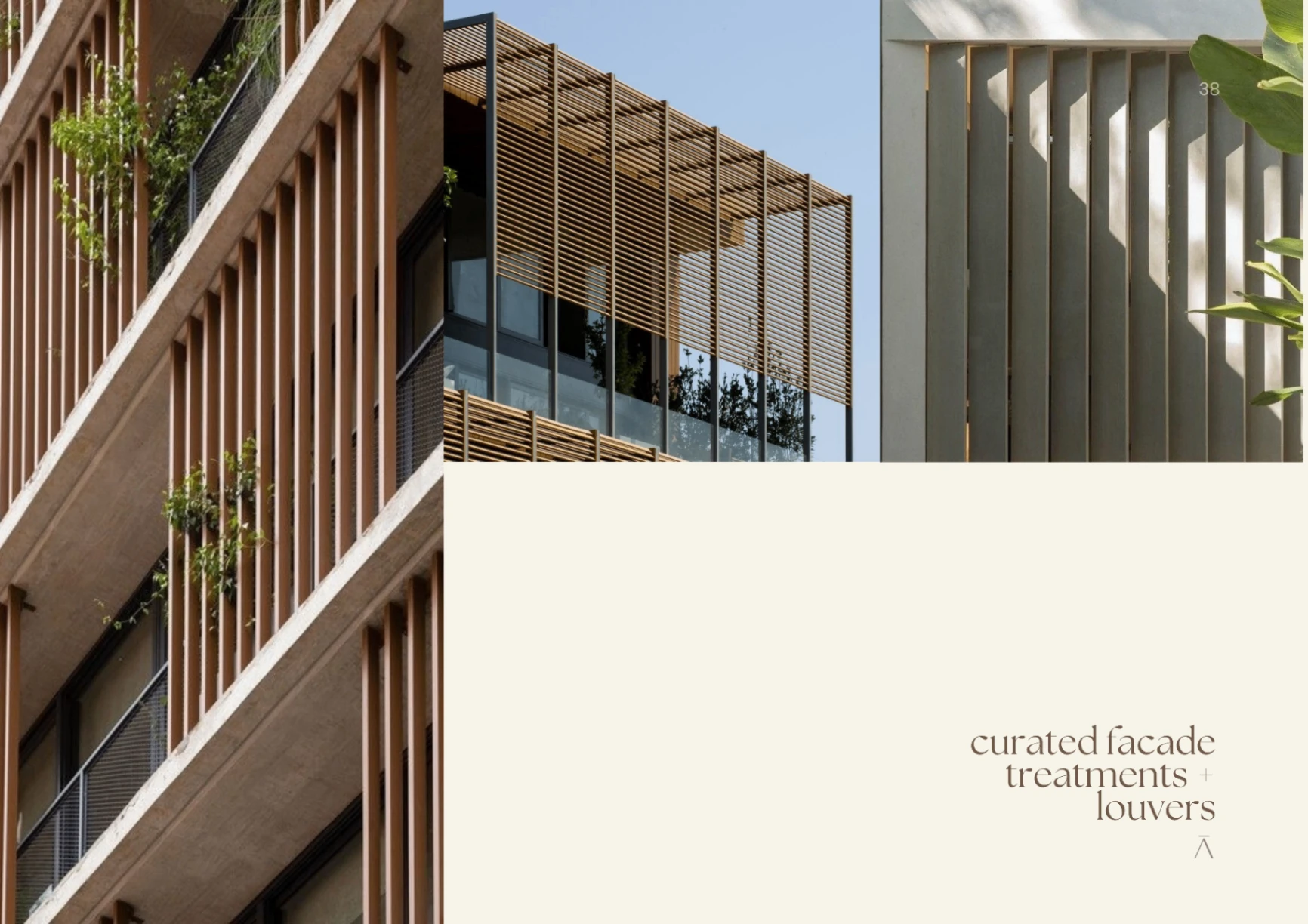Curated facade treatments and louvers